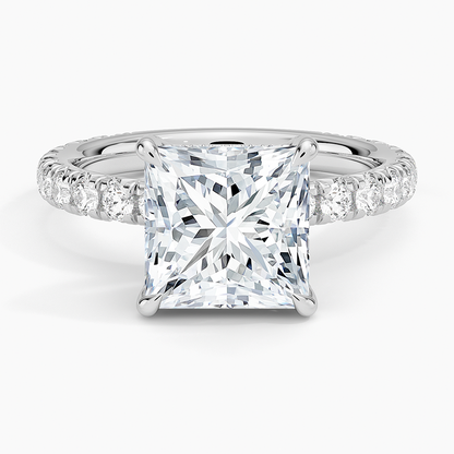 1.60 Carat Princess Halo Design Solitaire Lab Diamond Ring 18K - Florina 
