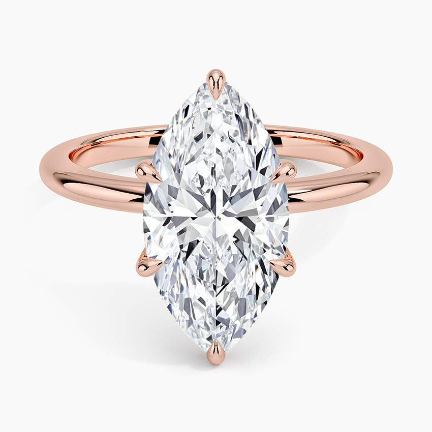 3.10 Marquise Kesim Hidden Halo Tasarım Tektaş Laboratuvar Pırlanta Yüzük - Eylora