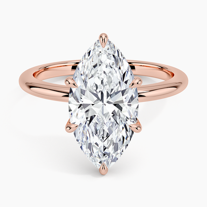 3.10 Marquise Kesim Hidden Halo Tasarım Tektaş Laboratuvar Pırlanta Yüzük - Eylora