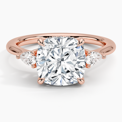 1.60 Carat Princess Halo Design Solitaire Lab Diamond Ring 18K - Florina 