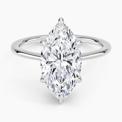 3.10 Marquise Kesim Hidden Halo Tasarım Tektaş Laboratuvar Pırlanta Yüzük - Tilora