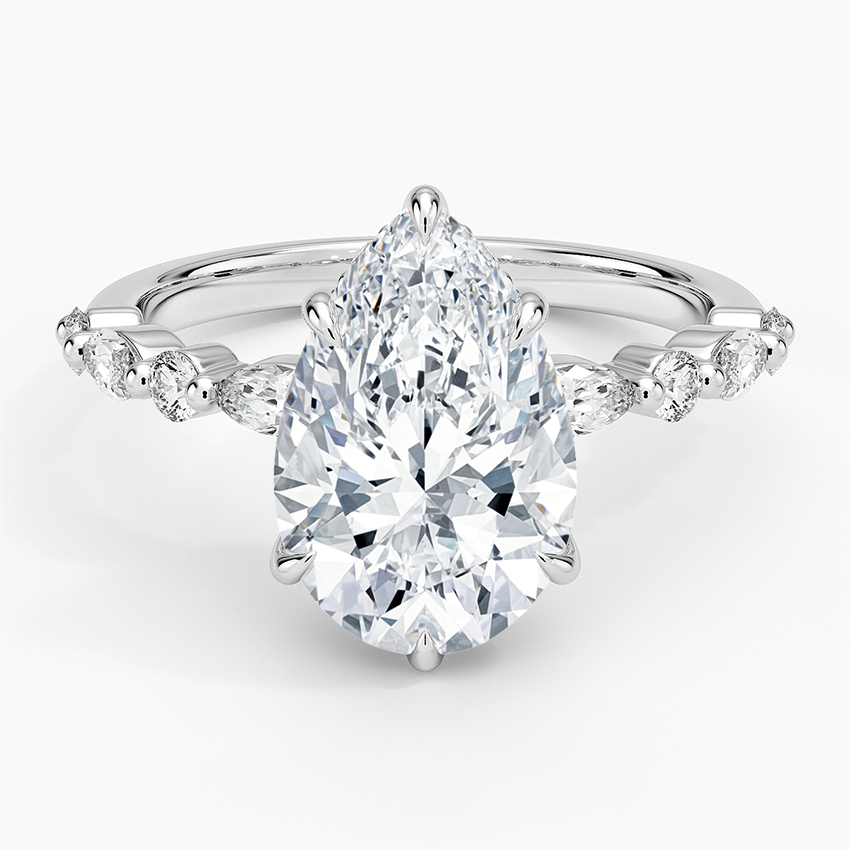 1.60 Carat Princess Halo Design Solitaire Lab Diamond Ring 18K - Florina 