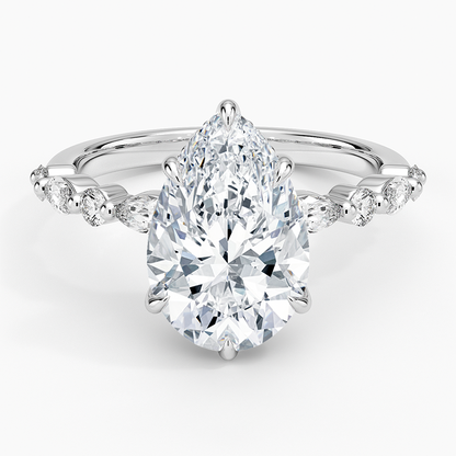 1.60 Carat Princess Halo Design Solitaire Lab Diamond Ring 18K - Florina 