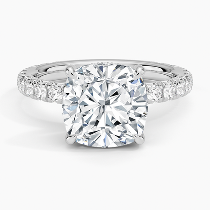 1.60 Carat Princess Halo Design Solitaire Lab Diamond Ring 18K - Florina 