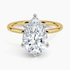 3.10 Karat Damla Kesim Hidden Halo Tasarım Tektaş Laboratuvar Pırlanta Yüzük 18K  - Elora - Bold Diamonds