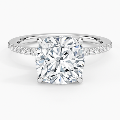 1.60 Carat Princess Halo Design Solitaire Lab Diamond Ring 18K - Florina 