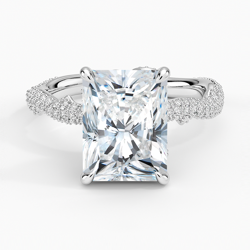 3.75 Karat Radiant Kesim Hidden Halo Tasarım Tektaş Laboratuvar Pırlanta Yüzük - Sorrento