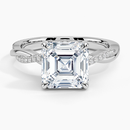 1.60 Carat Princess Halo Design Solitaire Lab Diamond Ring 18K - Florina 
