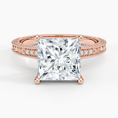 3.15 Prenses Kesim Hidden Halo Tasarım Tektaş Laboratuvar Pırlanta Yüzük - Silora