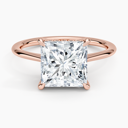 3.10 Prenses Kesim Hidden Halo Tasarım Tektaş Laboratuvar Pırlanta Yüzük - Tilora