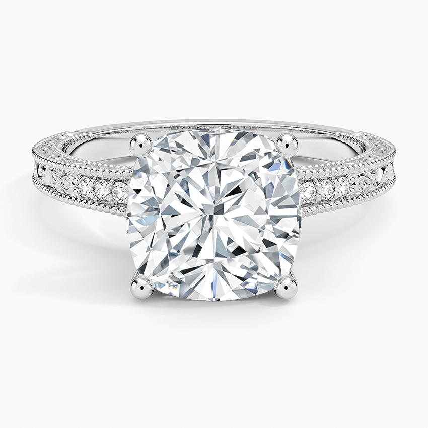 3.15 Cushion Kesim Hidden Halo Tasarım Tektaş Laboratuvar Pırlanta Yüzük - Silora