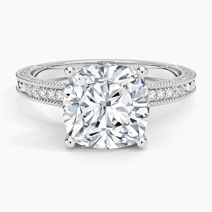 3.15 Cushion Kesim Hidden Halo Tasarım Tektaş Laboratuvar Pırlanta Yüzük - Silora