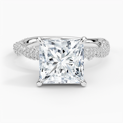 3.75 Prenses Kesim Hidden Halo Tasarım Tektaş Laboratuvar Pırlanta Yüzük - Filara