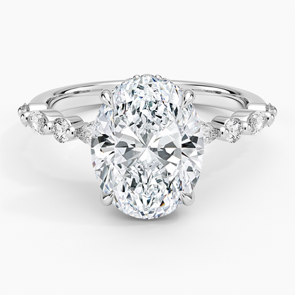 1.60 Carat Princess Halo Design Solitaire Lab Diamond Ring 18K - Florina 