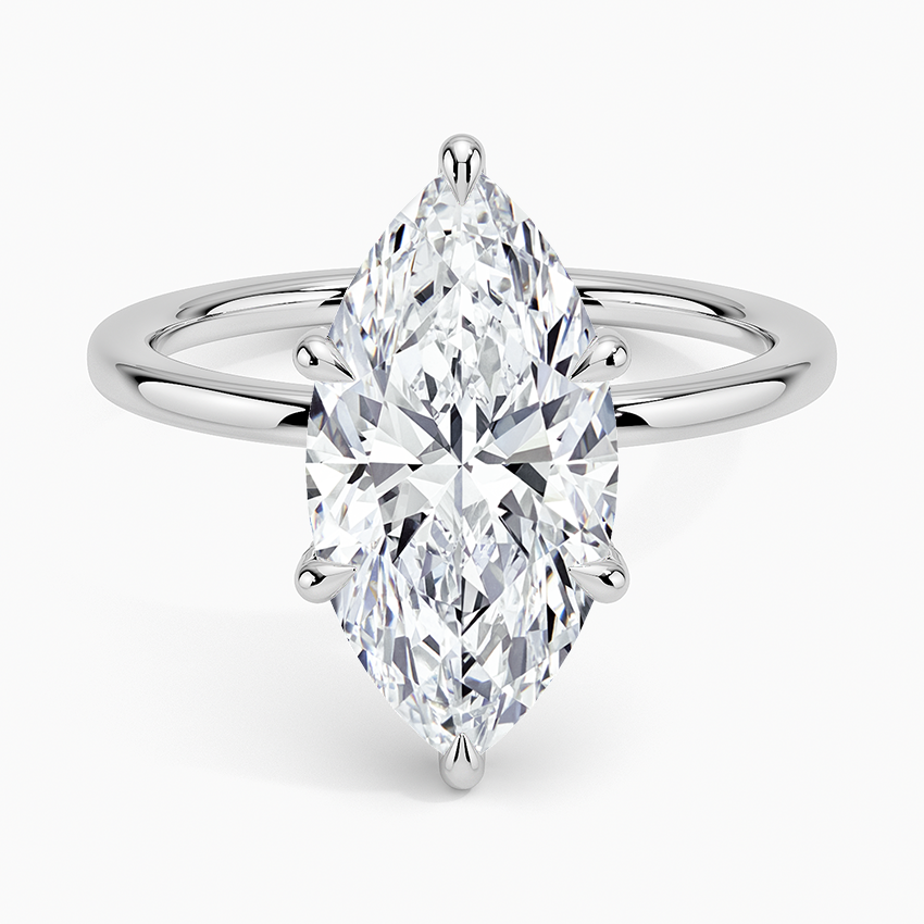 3.15 Karat Marquise Kesim Hidden Halo Tasarım Tektaş Laboratuvar Pırlanta Yüzük - Valencia