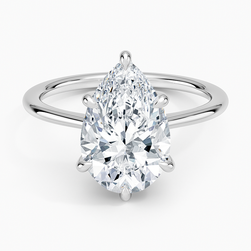 3.10 Damla Kesim Hidden Halo Tasarım Tektaş Laboratuvar Pırlanta Yüzük - Tilora