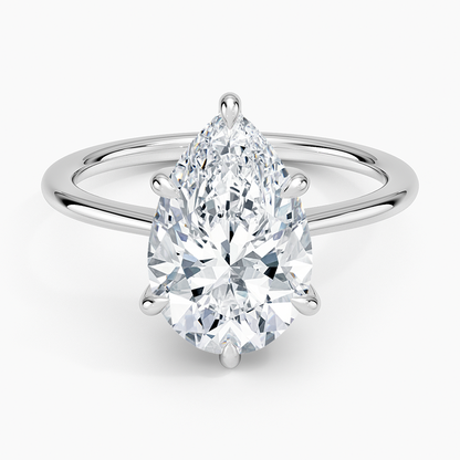 3.10 Damla Kesim Hidden Halo Tasarım Tektaş Laboratuvar Pırlanta Yüzük - Tilora