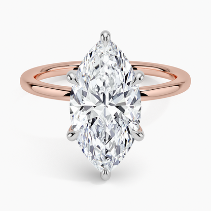 3.10 Karat Marquise Kesim Hidden Halo Tasarım Tektaş Laboratuvar Pırlanta Yüzük 18K  - Elora - Bold Diamonds