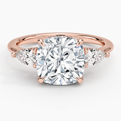 3.50 Cushion Kesim Hidden Halo Tasarım Tektaş Laboratuvar Pırlanta Yüzük - Nilora