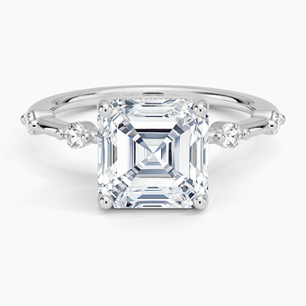 3.20 Karat Asscher Kesim Hidden Halo Tasarım Tektaş Laboratuvar Pırlanta Yüzük - Nice