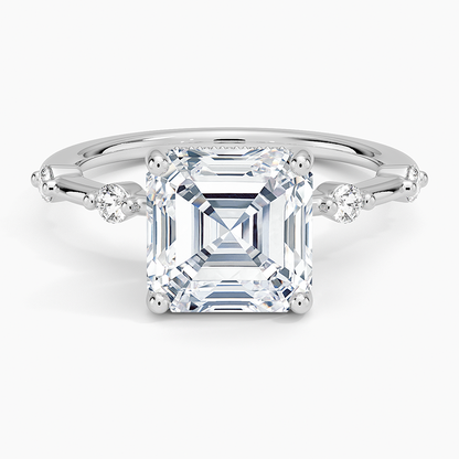 3.20 Asscher Kesim Hidden Halo Tasarım Tektaş Laboratuvar Pırlanta Yüzük - Zelora