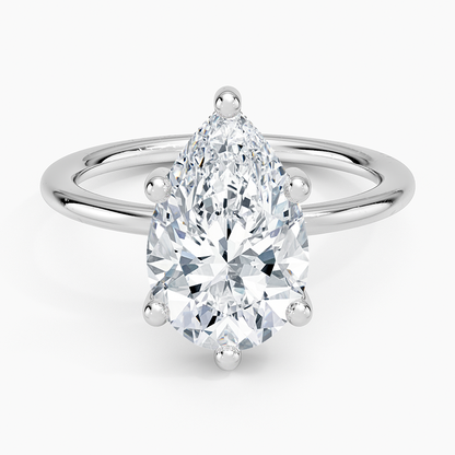 3.10 Damla Kesim Hidden Halo Tasarım Tektaş Laboratuvar Pırlanta Yüzük - Melara