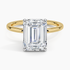 3.10 Karat Emerald Kesim Hidden Halo Tasarım Tektaş Laboratuvar Pırlanta Yüzük 18K  - Elora - Bold Diamonds