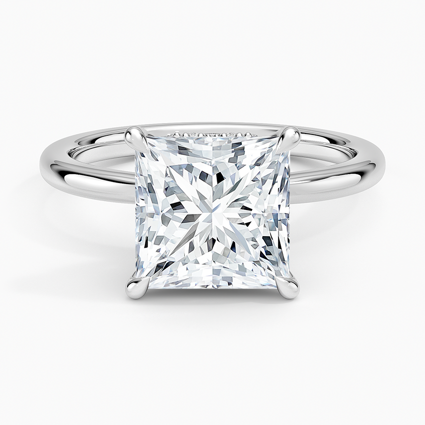 3.15 Prenses Kesim Hidden Halo Tasarım Tektaş Laboratuvar Pırlanta Yüzük - Vilora