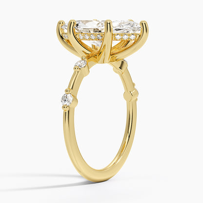 3.20 Marquise Kesim Hidden Halo Tasarım Tektaş Laboratuvar Pırlanta Yüzük - Zelora