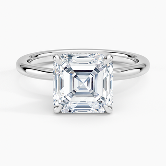 3.15 Karat Asscher Kesim Hidden Halo Tasarım Tektaş Laboratuvar Pırlanta Yüzük - Lyon