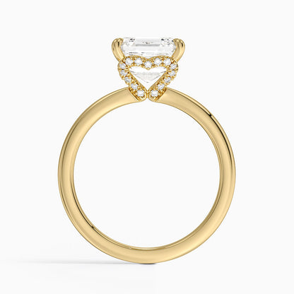 3.15 Asscher Kesim Hidden Halo Tasarım Tektaş Laboratuvar Pırlanta Yüzük - Vilora