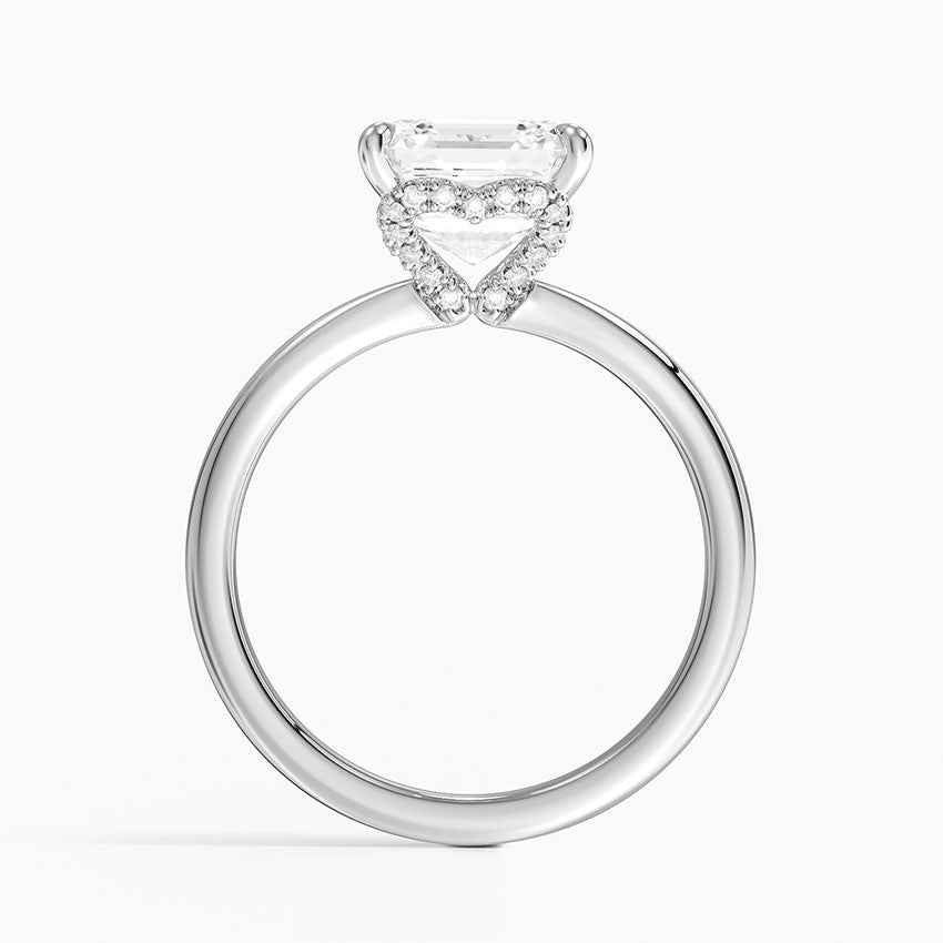 3.15 Karat Asscher Kesim Hidden Halo Tasarım Tektaş Laboratuvar Pırlanta Yüzük - Lyon