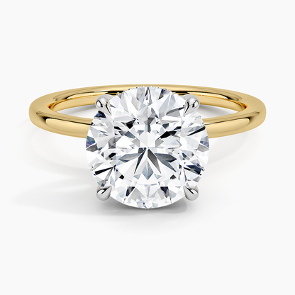 3.10 Karat Hidden Halo Tasarım Tektaş Laboratuvar Pırlanta Yüzük 18K  - Elora - Bold Diamonds