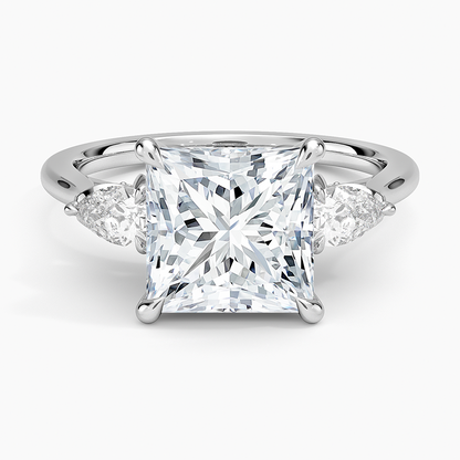 1.60 Carat Princess Halo Design Solitaire Lab Diamond Ring 18K - Florina 
