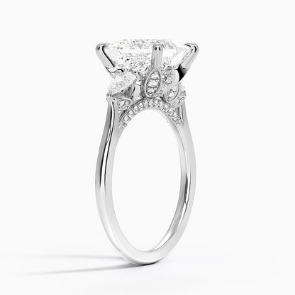 1.60 Carat Princess Halo Design Solitaire Lab Diamond Ring 18K - Florina 
