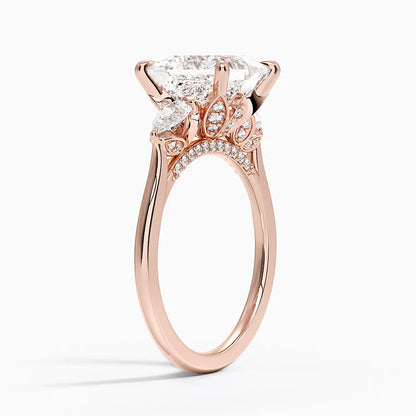 1.60 Carat Princess Halo Design Solitaire Lab Diamond Ring 18K - Florina 