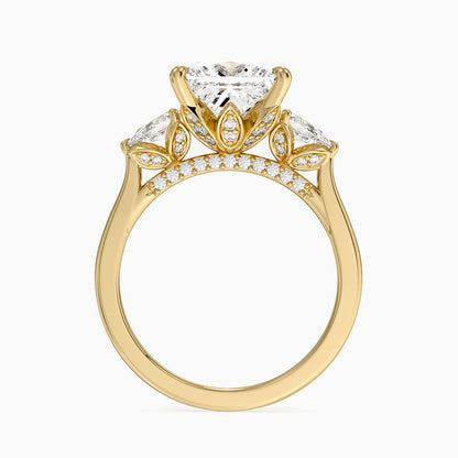 1.60 Carat Princess Halo Design Solitaire Lab Diamond Ring 18K - Florina 