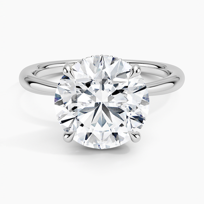 4.10 Karat Hidden Halo Tasarım Tektaş Laboratuvar Pırlanta Yüzük 18K  - Alvora - Bold Diamonds