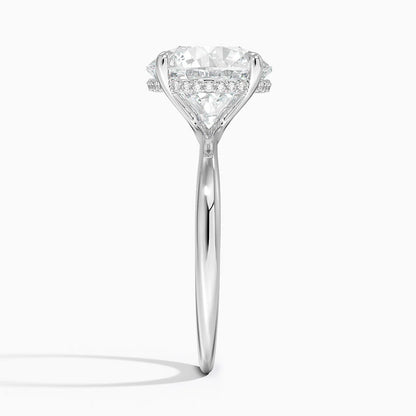 4.10 Karat Hidden Halo Tasarım Tektaş Laboratuvar Pırlanta Yüzük 18K  - Alvora - Bold Diamonds