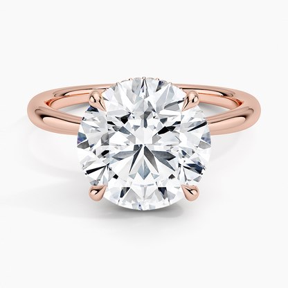 4.10 Karat Hidden Halo Tasarım Tektaş Laboratuvar Pırlanta Yüzük 18K  - Alvora - Bold Diamonds