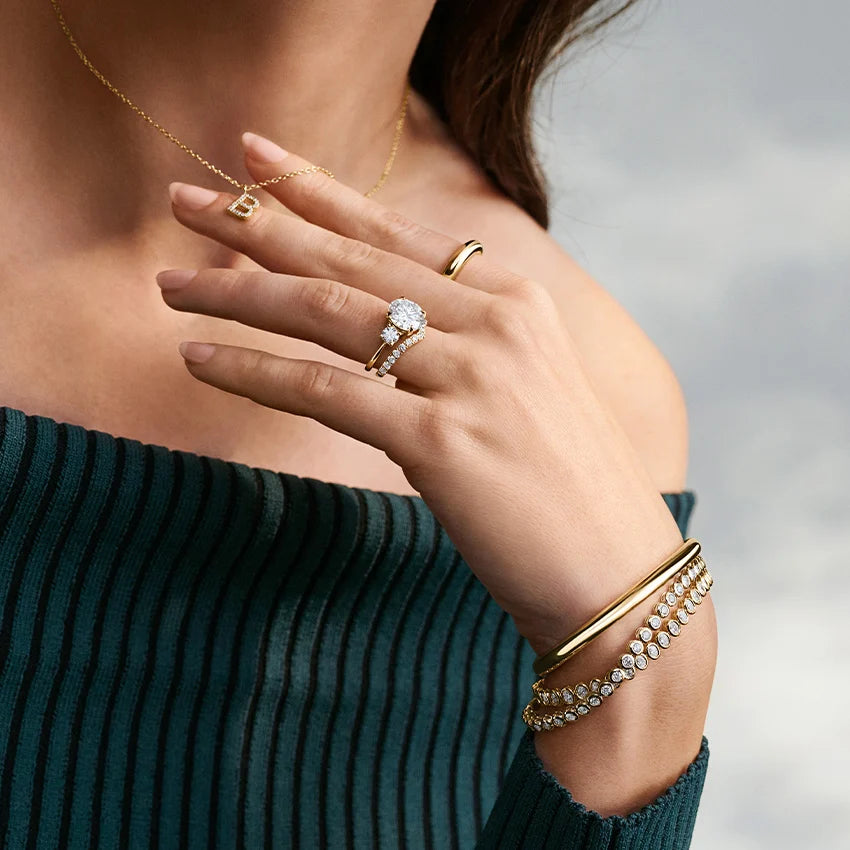 Su Yolu Model 4.00 Karat Oval Kesim Laboratuvar Pırlanta Bileklik 18K - Bold Diamonds