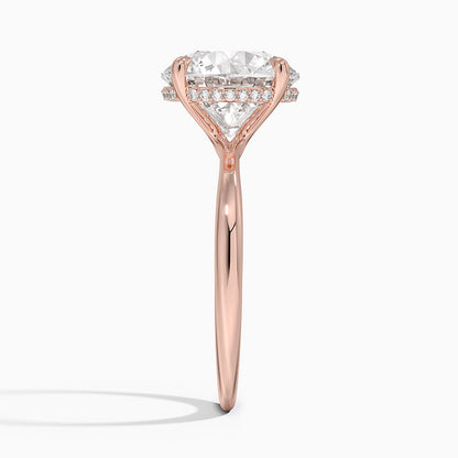 4.10 Karat Hidden Halo Tasarım Tektaş Laboratuvar Pırlanta Yüzük 18K  - Alvora - Bold Diamonds