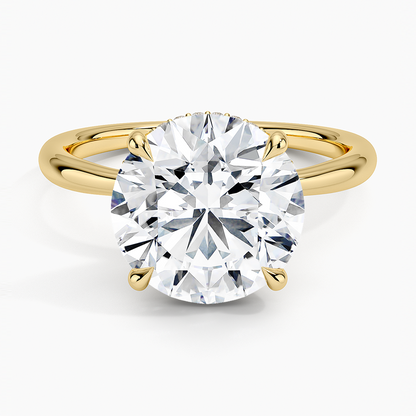 4.10 Karat Hidden Halo Tasarım Tektaş Laboratuvar Pırlanta Yüzük 18K  - Alvora - Bold Diamonds