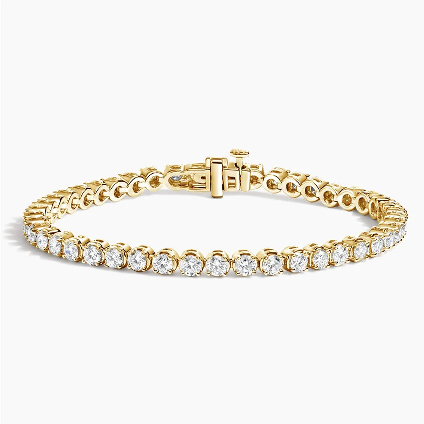 Su Yolu Model 4.00 Karat Yuvarlak Kesim Laboratuvar Pırlanta Bileklik 18K - Bold Diamonds