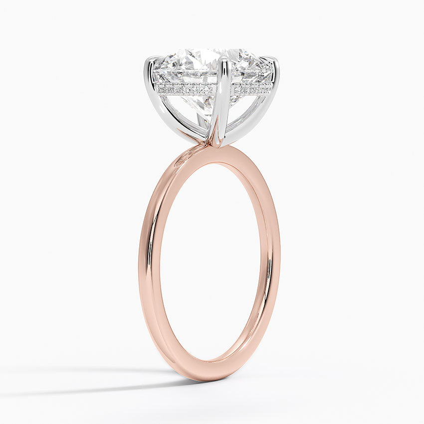 4.10 Karat Hidden Halo Tasarım Tektaş Laboratuvar Pırlanta Yüzük 18K  - Elora - Bold Diamonds