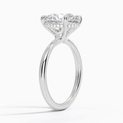 4.10 Karat Hidden Halo Tasarım Tektaş Laboratuvar Pırlanta Yüzük 18K  - Alvora - Bold Diamonds