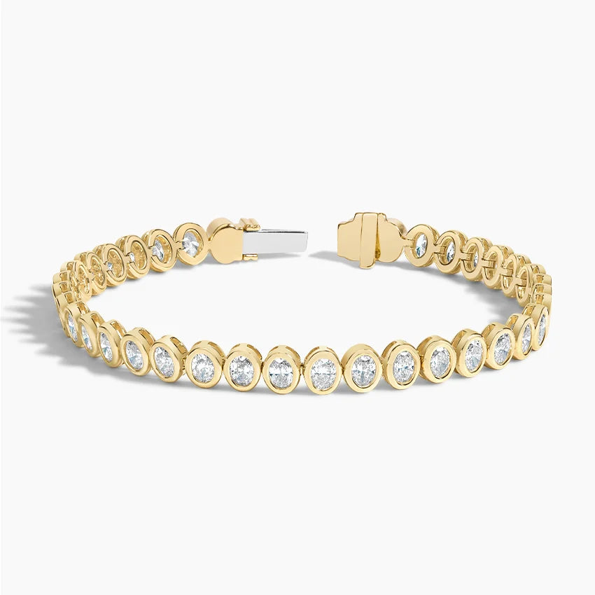 Su Yolu Model 4.00 Karat Oval Kesim Laboratuvar Pırlanta Bileklik 18K - Bold Diamonds