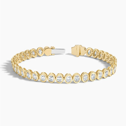 Su Yolu Model 4.00 Karat Oval Kesim Laboratuvar Pırlanta Bileklik 18K - Bold Diamonds