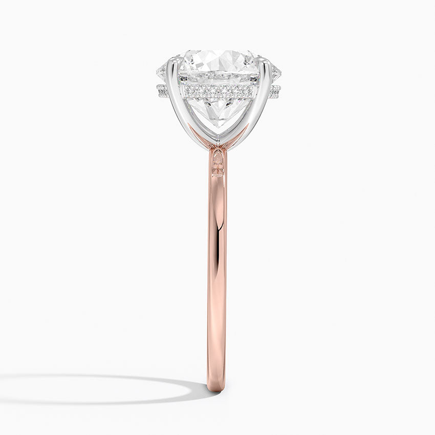 4.10 Karat Hidden Halo Tasarım Tektaş Laboratuvar Pırlanta Yüzük 18K  - Elora - Bold Diamonds
