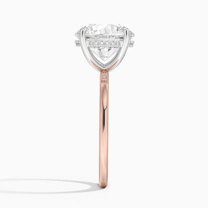 4.10 Karat Hidden Halo Tasarım Tektaş Laboratuvar Pırlanta Yüzük 18K  - Elora - Bold Diamonds